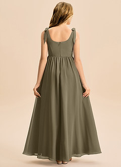 Azazie Delia Junior Abito A-Line in Chiffon Fiocco Willow Green image6