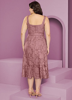 Barbie ♥ Azazie Bridesmaid Dresses Dusty Rose A-Line with Pockets Floral Burnout Dress image11