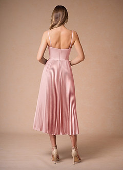 Robe Mi-Longue Rose Brumeux Léna image2