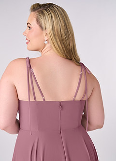 Barbie ♥ Azazie Brautjungfernkleider A-Linie Schleifen Chiffon Kleid Vintage Mauve image10