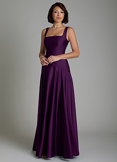 Azazie Reina Robes de demoiselle d'honneur Robe Trapèze en Satin extensible Plissé Grain De Raisin image6