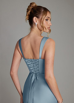 Azazie Agustina Brudepigekjoler Havfrue Korset Stræk satin Gulv-længde Kjole image6