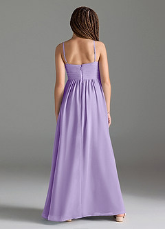 Azazie Alia Junior Lilac A-Line Pleated Chiffon Dress image2
