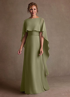 Azazie Marilla Mother of the Bride Dresses Pistachio A-Line Pleated Chiffon Dress image4