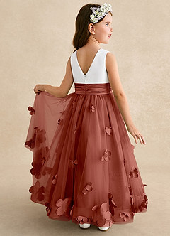 Azazie Vi Flower Girl Klänningar Klänning A-Line i Tyll Ärmlös image1