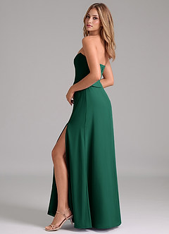 Azazie Jenilyn Bridesmaid Dresses Emerald A-Line Strapless Chiffon Dress image6
