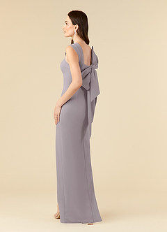 Azazie Ellen Final Sale Dusk Sheath Side Slit Stretch Crepe Dress image4