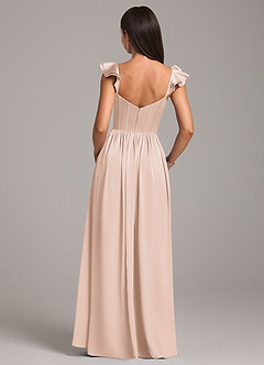 Azazie Denisse Bridesmaid Dresses Blushing Pink A-Line Ruched Stretch Satin Dress image2