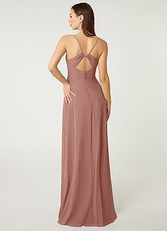 Azazie Minie Bridesmaid Dresses Cedar Rose A-Line Bow Chiffon Dress image2