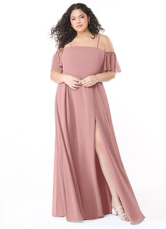 Azazie Sue Bridesmaid Dresses Dusty Rose A-Line Off the Shoulder Chiffon Convertible Dress image6