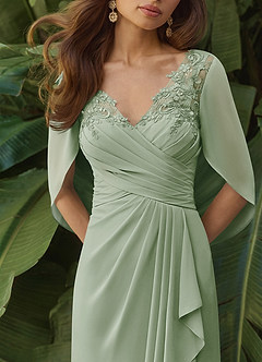 Azazie Santa Clara vestidos de madre de la novia Vestido de Salvia Polvorienta de Encaje de Corte en A image2