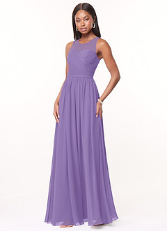 Azazie Nina Bridesmaid Dresses Tahiti A-Line Pleated Chiffon Dress image4