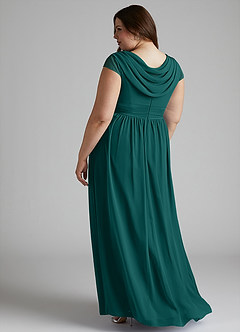 Azazie Organa Bridesmaid Dresses Peacock A-Line Pleated Chiffon Dress image10