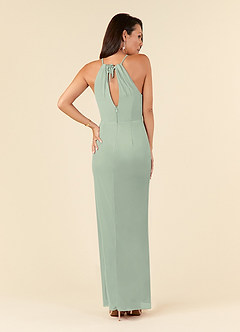 Azazie Hadid Mère de la mariée Robes Robe Fourreau en Maille Plissée Vert Sauge image2