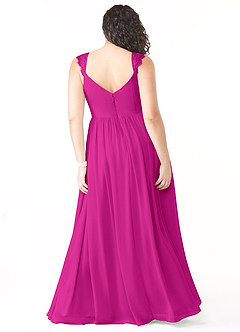 Azazie Cleobella Bridesmaid Dresses Fuchsia A-Line Sweetheart Lace Chiffon Dress image9