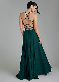 Azazie Tatum Robes de demoiselle d'honneur Robe Trapèze en Blumen-Burnout Corset Vert Pin image9