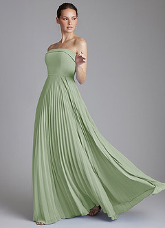 Azazie Mariana Bridesmaid Dresses Dusty Sage A-Line Strapless Chiffon Dress image6