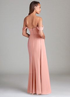 Azazie Amyra Bridesmaid Dresses Rosette Sheath Off the Shoulder Chiffon Convertible Dress image5