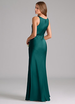 Azazie Allettie Bridesmaid Dresses Peacock Mermaid Stretch Satin Dress image2