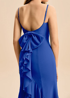 Azazie Lioren Junior Havfrue Sløjfe Chiffon Gulv-længde Junior brudepige Kjole image6