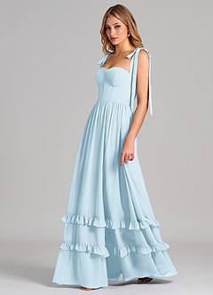 Azazie Anastacia Bridesmaid Dresses Sky Blue A-Line Sweetheart Neckline Chiffon Dress image5