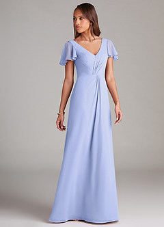 Azazie Soren Bridesmaid Dresses Lavender A-Line Ruched Chiffon Dress image4