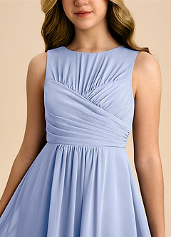 Azazie Skyla Junior Ice A-Line Pleated Chiffon Dress image7
