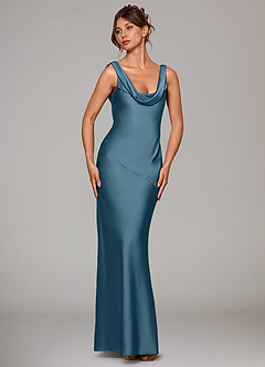 Azazie Rylina Bridesmaid Dresses Bermuda Mermaid Stretch Satin Dress image3