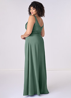 Barbie ♥ Azazie Final Sale Barbie Pink A-Line Bow Stretch Satin Dress image7