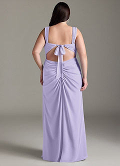 Azazie Jesaphine Abiti da Damigella Abito Tubino in Chiffon Fiocco Lilla image9