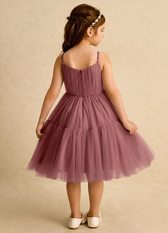 Azazie Osea Blumenmädchenkleider Ballkleid Plissee Tüll Kleid Amethyst image2