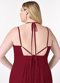 Azazie Farren Robes de demoiselle d'honneur Robe Trapèze Convertible en Mousseline de soie Plissée Bourgogne image14