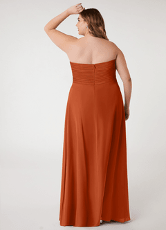 Azazie Arabella Allure Probar vestidos en casa Vestido de Rosa Del Desierto de Gasa de Corte en A Convertible con Escote de Corazón image13
