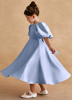 Azazie Sugarplum Abiti da Ragazza di Fiori Abito A-Line in Raso Opaco Con Maniche Ghiaccio image1