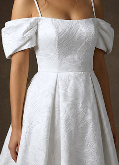 Azazie Efina Hochzeitskleider Ballkleid Blumen-Jacquard Kleid Diamantweiß image5