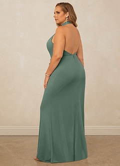 Christian Siriano Bridal for Azazie 1018 Bridesmaid Dresses Eucalyptus Sheath Pleated Mesh Dress image13