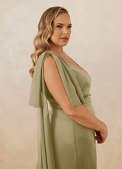 Christian Siriano Bridal for Azazie 1011 Bridesmaid Dresses Moss Green Mermaid Bow Stretch Satin Dress image18