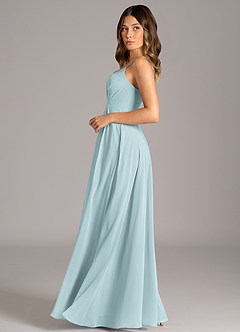 Azazie Amani Suknie dla druhen Linia A Pofałdowany Szyfon Do ziemi Sukienka image3