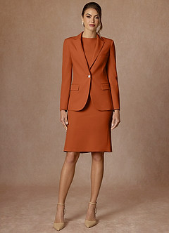 Kennedy Burnt Orange Refined Weave Performance Dress Suit