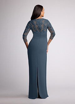 Azazie Joan Mother of the Bride Dresses Neptune Sheath V-Neck Lace Chiffon Dress image4