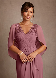 Azazie Santa Clara Mother of the Bride Dresses Desert Rose A-Line Lace Dress image6