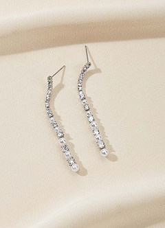 front Pearl Rhinestone Tassel Earrings