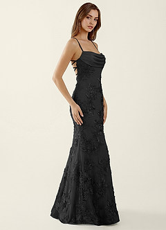 Bellatrix Schwarz 3D-Blumen-Korsett-Meerjungfrauen-Schnürung am Rücken, Ballkleid image3