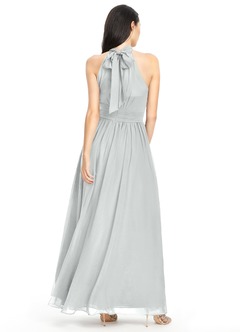 Azazie Iman Jurken voor bruidsmeisjes Jurk van Chiffon met A-Lijn A-lijn met ruches Zilver image10