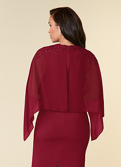 Azazie Maryam Mother of the Bride Dresses Burgundy Sheath Lace Chiffon Dress image5