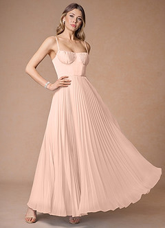 Anita Powder Pink Pleated Maxi Dress image5