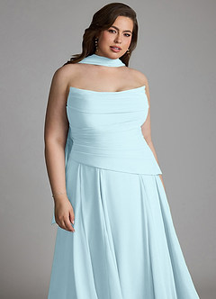 Azazie Gabriela Bridesmaid Dresses Cloud Blue A-Line Corset Chiffon Dress image21