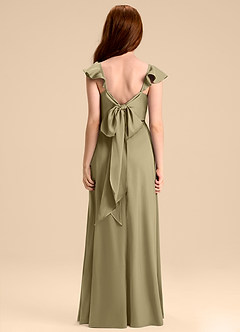 Azazie Everett Junior Klä av A-Line i Stretch Satin Rosett image2