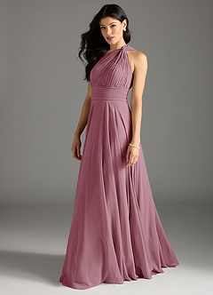 Azazie Charlize Bridesmaid Dresses Vintage Mauve A-Line One Shoulder Chiffon Dress image4