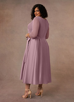 Azazie Maritza Mother of the Bride Dresses Dusty Rose A-Line Pleated Matte Satin Dress image10